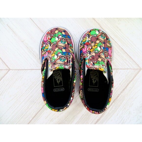 NEW! VANS x Nintendo Super Mario Bros Game Over Slip On Sneakers SZ 4 Toddler - Picture 5 of 7